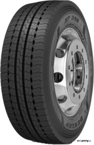 OPONA 315/80R22.5 SP346 156L/154M 3PMSF M+S FRONT Dunlop (C,B,B,73dB)